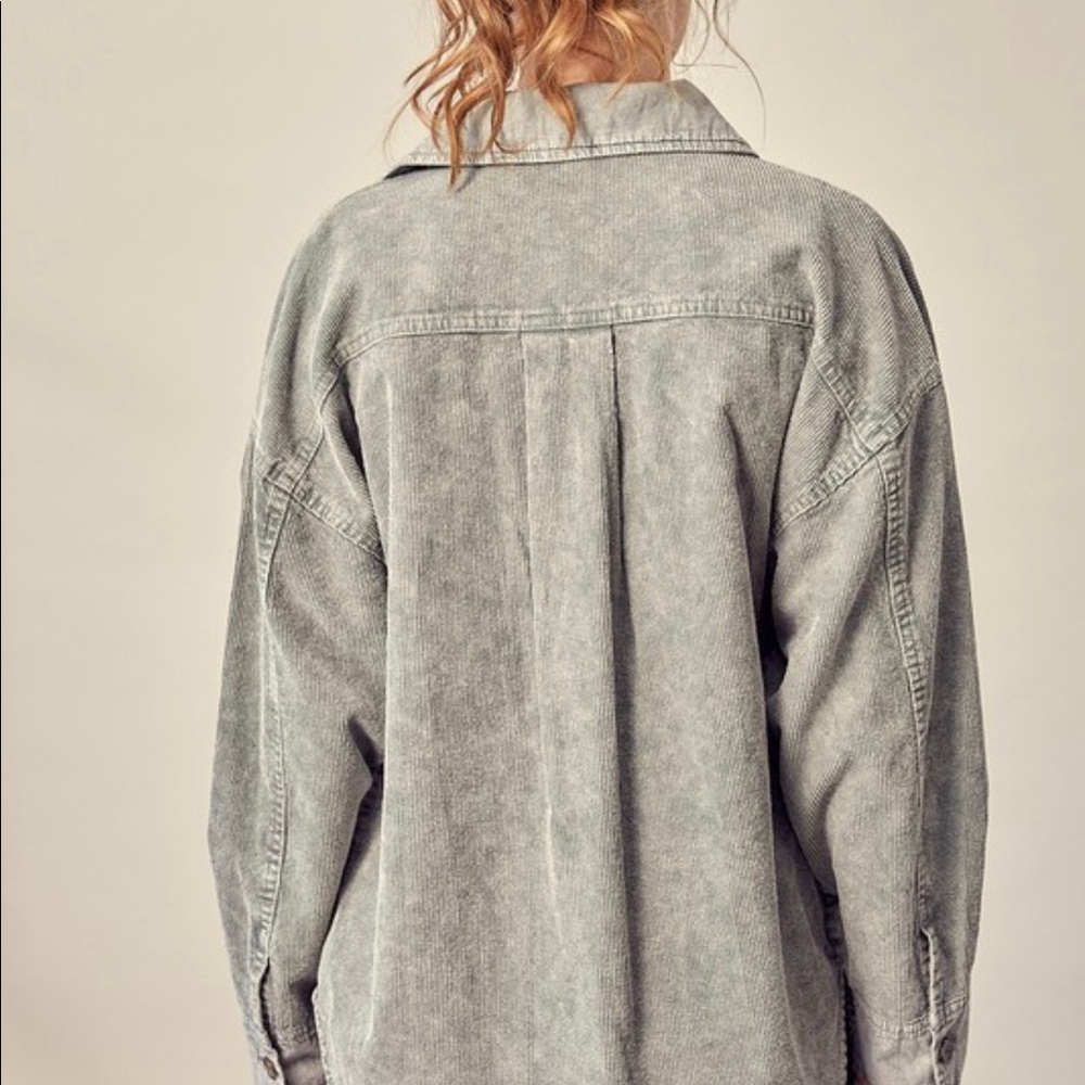 Corduroy Shacket | Mineral Wash Grey